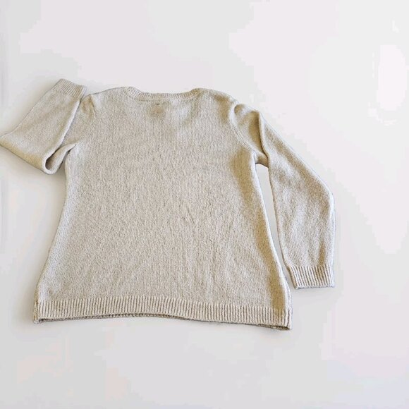 Tommy Hilfiger Sweater Womens XXL Beige LS Sequins Holiday Cottage Granola Girl - Picture 13 of 13